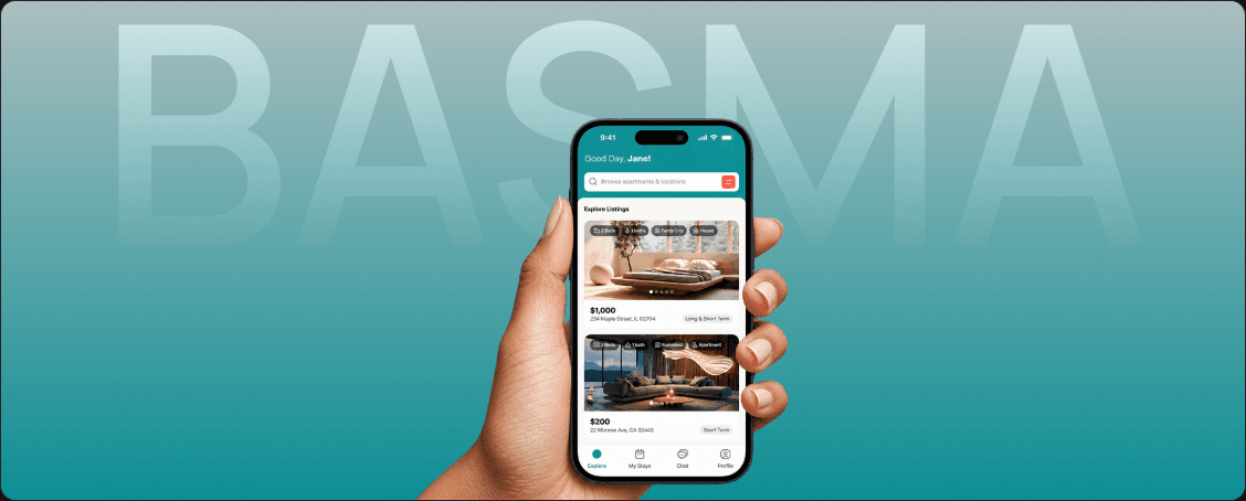 Basma mobile marketplace displayed on a phone