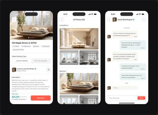 Mobile property marketplace interfaces
