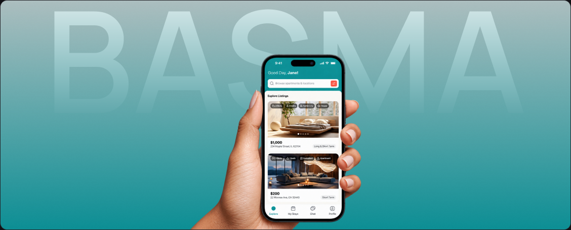 Basma mobile marketplace displayed on a phone
